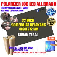 Polarizer LCD LED 22 inch 90 derajat bagian dalam 483*272 MM plastik polarizer 22 inch dalam polaris