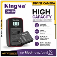 KingMa DB-120 Rechargeable Lithium-Ion Battery 1850mAh and Charger for RICOH GR4 Camera