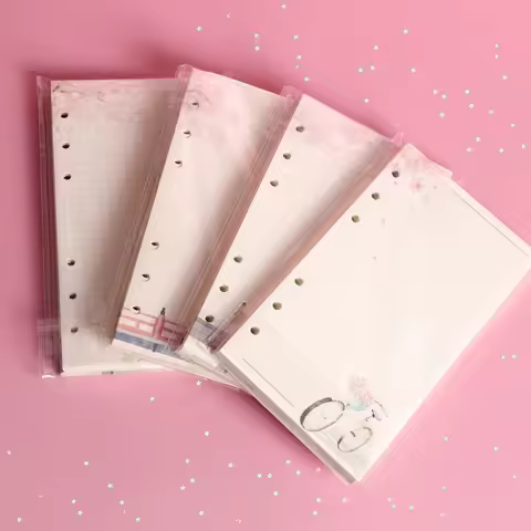 A6 80Sheet Cute Colorful Loose-leaf Replacement Line Grid Blank Point Paper Refill Inner Page Inner 