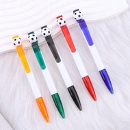 5pcs/10pcs/20pcs (Random Color) Football Shaped Ballpoint Pen, Cartoon Plastic Retractable 0.5mm Bla