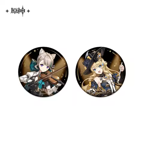 58mm Game Genshin Impact Music Lynette Navia Cosplay COSTUME Badge Pin SPTE Tinplate Brooch Prop