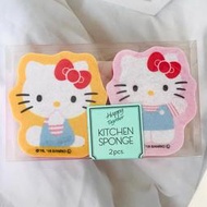 きらめく 日本skater可愛kitty卡通海绵擦 厨房餐具清潔 百潔布 菜瓜布 抗菌耐用 2入