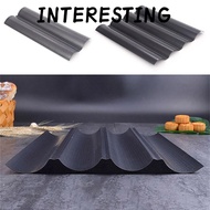 INTERESTING Baguette Baking Tray, Nonstick Bakeware Baguette Mold,  Baking Tool Waves 2/4 Grooves Fr