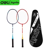Deli Agnite ไม้แบดมินตัน แพคคู่ (2 อัน)  แถมกระเป๋าใส่ไม้แบด ออกกําลังกาย Badminton racket คุณภาพดี 100%