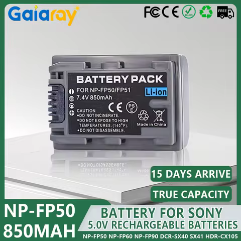 NP-FP50 Lithium Ion Battery 850mAh high capacity battery for Sony NP-FP30 NP-FP70 NP-FP71 NP-FP90 SX