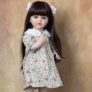 Mainan Boneka Reborn Baby Lifelike Girl Doll Bahan Full Silikon