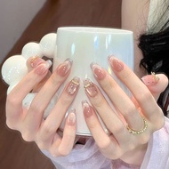 Point Wearable Nail Family Appearance Sticker Cool Cat's Eye Ballet Dollar Pink White Nail Nail Feng