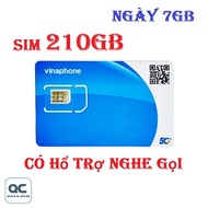 FREESHIP - CHƯA KÍCH HOẠT.Sim vina 210 GB data có hổ trợ nghe gọi 0d