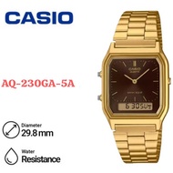 Casio AQ-230GA-5A Unisex Analog Digital Gold Stainless Steel Strap Original Casual Watch .. AQ-230GA