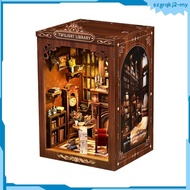[SzgrqkjefMY] DIY Shelf Insert Easy to Assemble Miniature Library Scene Touch Switch Library Shelf I