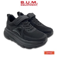 BUM Equipment Kid's Black Shoes CSY822 Black School Shoe / Kasut Hitam Sekolah / Sneakers / Kasut Bu