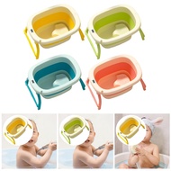 [whfashionkk] Foldable Baby Bath Tub Thermometer 64x45x33cm with No Slip Feet Baby Bathtub