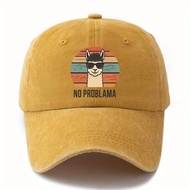 Cartoon Alpaca Curved Brim Baseball Cap