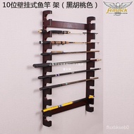 W-8&amp; Display Rack Solid Wood Shelf Simple Storage Shelf Wall-Mounted Wall-Mounted Fishing Rod Wall-Mounted Storage Rack