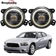 2 X Car Front Bumper Fog Light Assembly For Dodge Charger 2011 2012 2013 LED Angel Eye Fog Daytime Running Lamp DRL 30W H11 12V