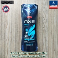 AXE® APOLLO Body Wash for Men Sage & Cedarwood 473 mL แอ๊กซ์ เจลอาบน้ำ สำหรับผู้ชาย กลิ่นหอมจากสมุนไ
