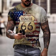 T Shirt Men's New Style Route 66 3D Printed Casual 3D T Shirt Source