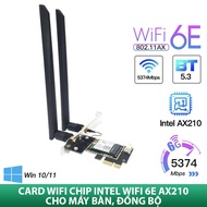 High speed PCIe Wifi 6E M.2 NGFF network Card. Intel AX210NGW Chip 2400mbps Bluetooth 5.3 for comput