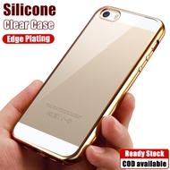 For Apple iPhone 5 5S SE 2016 6 6s 78 Plus X XS Max iPhone SE 2020 2022 Slim Soft Clear Silicon Protective Jelly Case Crystal Anti-yellowing Electroplating Back Cover