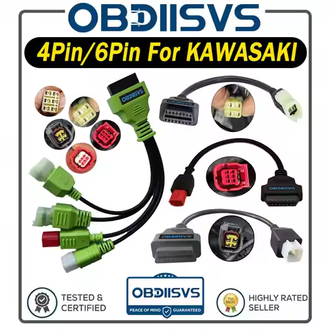 OBDII Scanner Connect 4Pin For Kawasaki Diagnostic Cable for Z250 Z650 Z1000 ER6N EX650F Ninja400 Mo