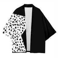 ZST Cruella Deville Cardigan Cape Halloween Costume for Women Black White Cloak Adult XXLarge Cospla