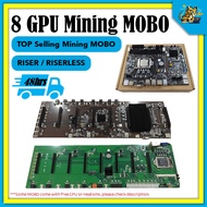 8 GPU Mining Motherboard Riser / Riserless MATX Graphic Card PCIe USB Mining Motherboard ETH BTC