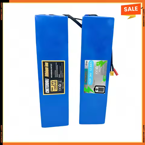 High-Capacity 24V 12.8Ah 18650 Lithium Battery 7S2P for Bicycle Scooter, with BMS & Shockproof Cotto