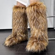 Women's knee high Boot Cover Thick Fur Women's Leg Warmer Faux Fur