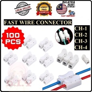 [100 PCS] Fast Wire Connector 1Pin 2Pin 3Pin 4Pin Quick Connector Electrical Cable Connector Wire Te