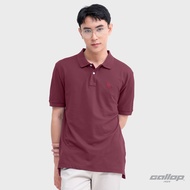 GALLOP : Mens Wear PIQUE POLO SHIRTS เสื้อโปโล ผ้าปิเก้ สีพื้น รุ่น GP9068 สี Burgundy - เบอกันดี /