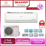 【PROMOTION】Sharp 1HP 1.5HP 2HP &amp; 2.5HP J-Tech SHARP Inverter Aircond (AHX9VED) 1HP Air Conditioner Powerful Jet Mode
