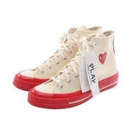 [二手] PLAY COMME des GARCONS運動鞋，PLAY COMME des GARCONS × CONVERSE AZ-K124-001-210，白色/RED帆布，男式，未使用。