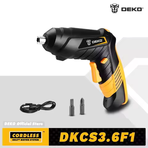DEKO DKCS3.6F1 Mini Electric Screwdriver Rechargeable Battery Twistable Handle Cordless Screwdriver 