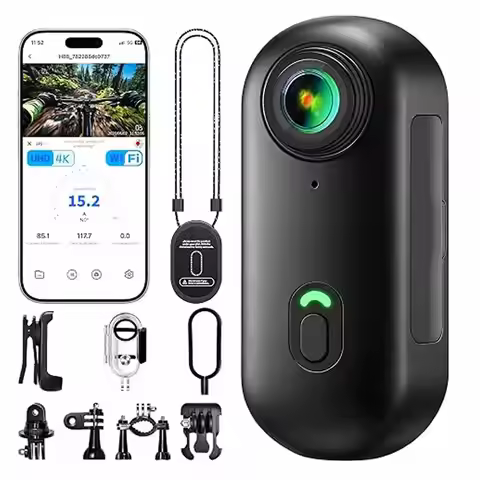 Sports Camera Mini WiFi Portable Body Cam Thumb POV Camera 4K Wearable Action Camera with Waterproof