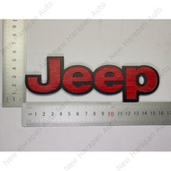 MERAH Red Jeep Emblem Red List Black Stick-on 15.5X5.5