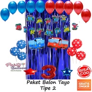Paket Balon Ulang Tahun Dekorasi anak laki laki karakter Mobil Bus TAYO Set Lengkap Ultah Anak Murah
