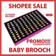 Random Design Baby Brooch/ Pin Tudung/ Kerongsang with Rhinestone 10pcs/25pcs/50pcs/100pcs