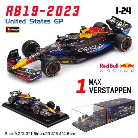 Bburago 1:24 2022~2024 Red Bull United States GP RB19 #1 Vestappan #11 Perez Alloy Car Model F1 seri