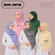 (OFFER )Shawl Heavy Chiffon GOJES😍😍(1 Hadiah if Buy more 3)- Crunchy