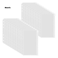 50PCS A6 Binder Pockets 6 Holes Binder Pouch for 6-Ring Binder PVC Cash Budget Envelopes Zipper Bag