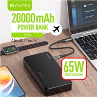 Fast Charging 65W PD QC Laptop Battery Charger Mobile Powerbank Power Bank 20000 Mah Flight Friendly
