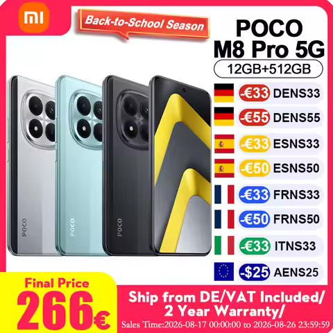 Global Version POCO M8 Pro 5G Massive 6,500 mAh (typ) Battery 6.83" CrystalRes 1.5K AMOLED Display S