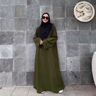 Abaya Turkey F/Abaya Basic/Abaya Dress Polos/Abaya Turkey - Army, S M L XL XXL