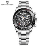 PAGANI DESIGN 2024 New Watch For Men Automatic Waterproof Mechanical Stainless Steel Hollow Rainbow/Ceramic Bezel Sapphire Glass Clock PD-1777