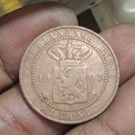 Coin Nederland indie 1 cent 1907 KD 8