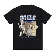 < Hot > Milf Man I Love ค่าธรรมเนียมเสื้อยืดตลก El Gato Meme Sad Crying Cat กราฟิกแขนสั้นเสื้อ T