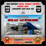 Spanduk Banner Backdrop Sewa Alat Alat Camping Outdoor - Banner Toko Jasa Alat Sewa Camping Berkualitas Design Custom