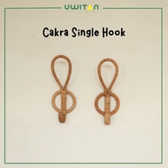 GANTUNGAN Uwitan Cakra Single HOOK - Minimalist Aesthetic Rattan Wall-Mounted Clothes Hanger 2-Hook 