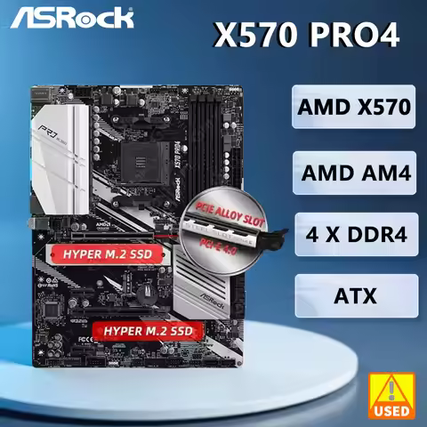 ASROCK X570 Motherboard X570 PRO4 Socket AM4 DDR4 128GB supports 5700 5900 5600 3400 4300 2600 3800