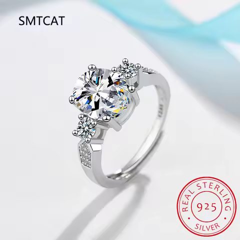 3ct 8mm Certified Moissanite Ring 18k Yellow Gold Ring for Women Double Halo Lab Diamond Wedding Ban